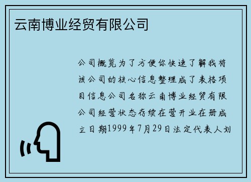 云南博业经贸有限公司